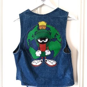 Unisex y2k denim Marvin Martian vest